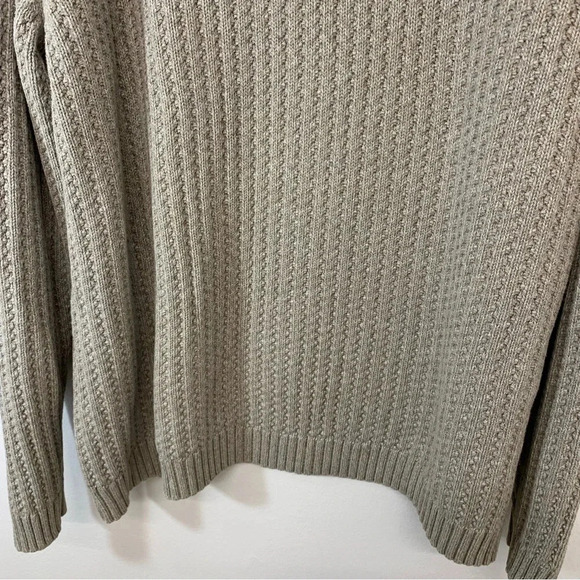 Vintage Eddie Bauer Sweater Men XL Tall  Cable Knit‎ Chunky Beigh Cotton - Picture 3 of 11
